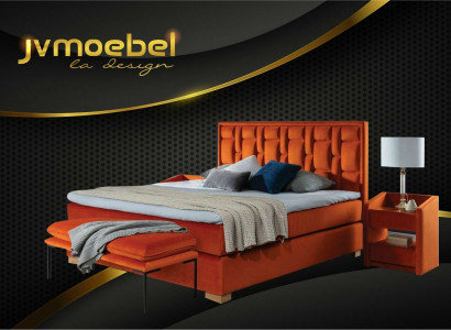 Design bed bedroom set 4-piece. Nightstand 2x bench beds modern